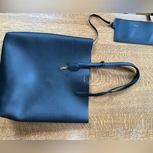 YSL Saint Laurent Black Leather Tote